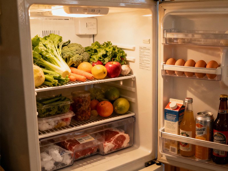 Home refrigerator scene diagram