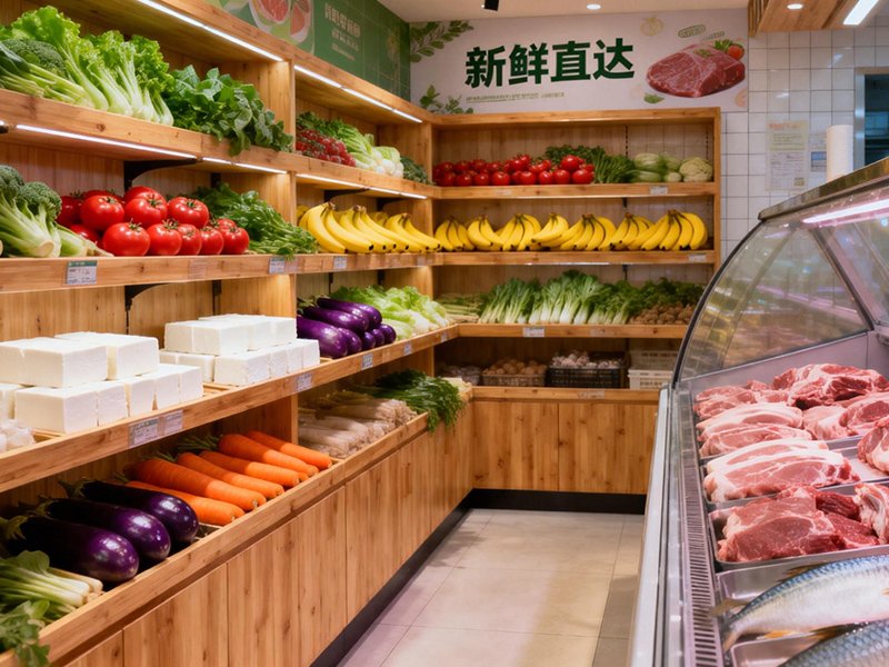 Home scene diagram of fresh food store